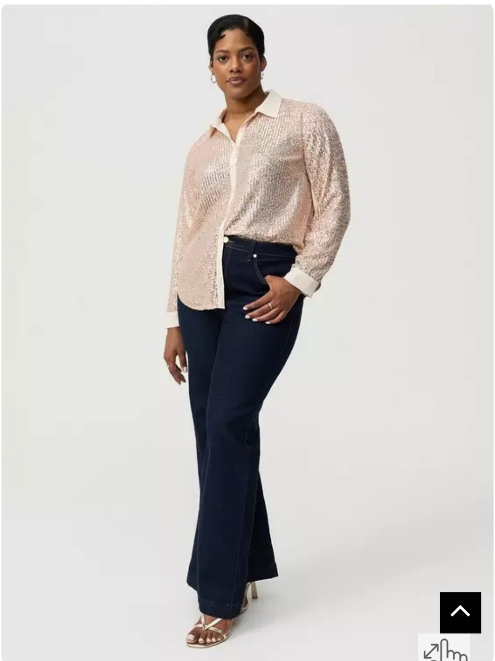 Torrid Sequin Button-Up Shirt - Plus Size 2X